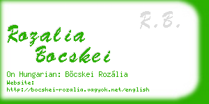 rozalia bocskei business card